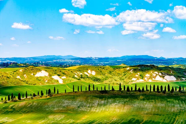 Campos Soleado Campo Toscano Italia — Foto de Stock