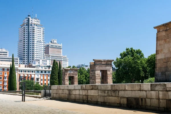 Oude Egyptische Tempel Van Debod Madrid Spanje — Stockfoto