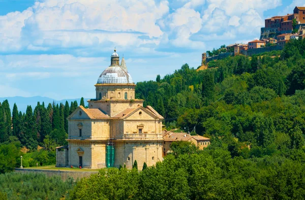 San Biagio Una Chiesa Centrale Croce Greca Rinascimentale Fuori Montepulciano — Foto Stock