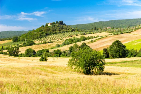 Sunny springtime tuscan country view near Massa Marittima , Ital — Stock Photo, Image