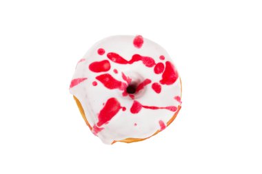 Beyaz arka planda izole lezzetli cam çörek