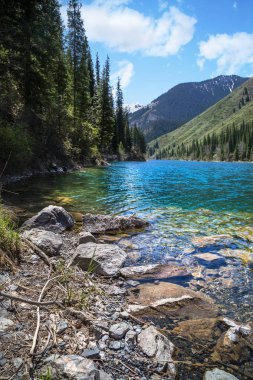 Berrak dağ gölü ile peyzaj