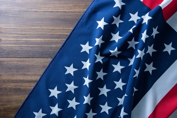 Usa Vlag Houten Tafel Voor Achtergrond — Stockfoto