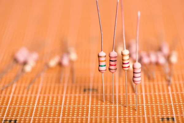 Many Electronic Resistor Circuit Board — Stock Photo, Image