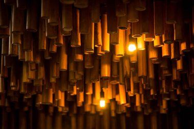 çatı üzerinde soyut bambu ahşap dekorasyon