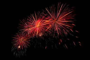 Siyah arkaplanda havai fişekler