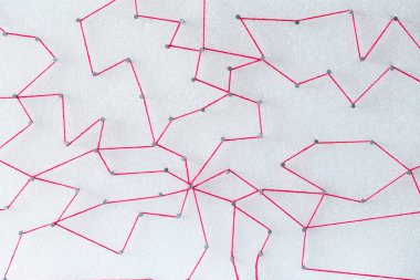 çivi düğümünden renk iplik soyut Web hattı bağlantısı nod