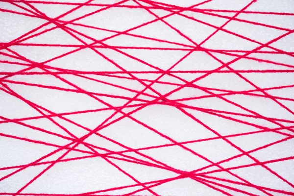 abstract web line connection of complex and heap red color yarn