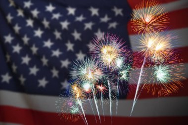 Memoria için alikonma ile Amerikan (Abd) bayrağı çift pozlama