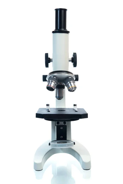 Microscope isolé sur fond blanc — Photo