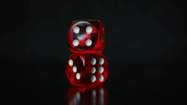 Dés Rouges Poker Sur Table — Photo