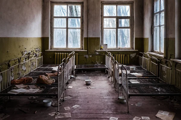 Εγκαταλελειμμένο Νηπιαγωγείο Στην Ζώνη Αποκλεισμού Του Τσέρνομπιλ — Φωτογραφία Αρχείου