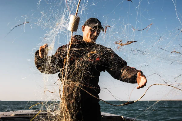 Los Pescadores Están Pescando Mar — Foto de Stock