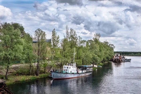 Boat River Pripyat Chernobyl Town — Stock Photo, Image