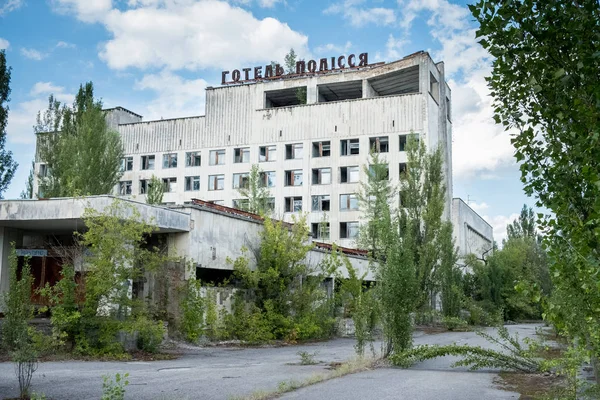 Hayalet Kasaba Pripyat Ukrayna 2018 Polissya Otelin — Stok fotoğraf