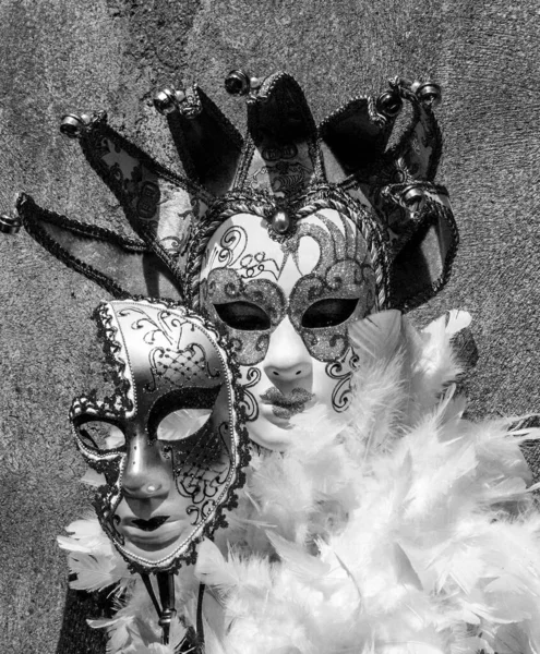 Retrato Homem Mascarado Carnaval — Fotografia de Stock