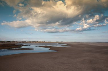 Kumsalda sahile doğru giden bir dere.