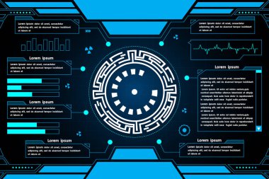 Futuristik bir arayüze teknoloji soyut vektör arka plan tasarımı.