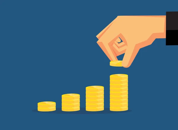 Kapmak paraları katmanlar halinde düzenlenir. İşletme Finansı için vektör tasarımı.