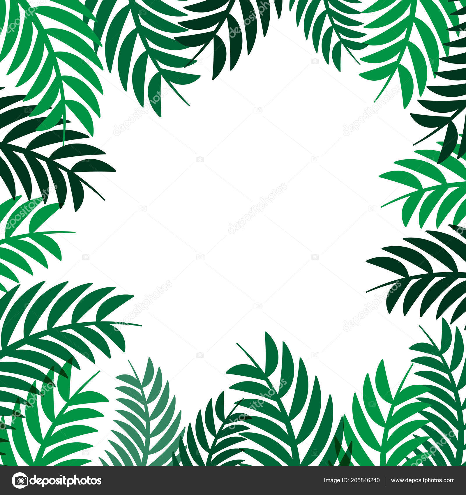 Green Leaves Frame Vector Nature Background Design Vector Image by ©Atinatstock #205846240