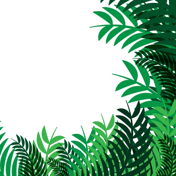 Folhas Verdes Quadro Vetor Abstrato Natureza Fundo Design —  Vetores de Stock