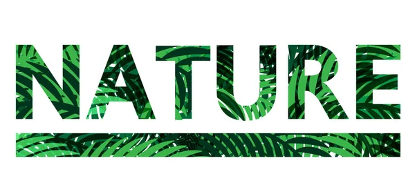 Naturaleza Texto Verde Hojas Diseño Vectorial Abstracto — Vector de stock