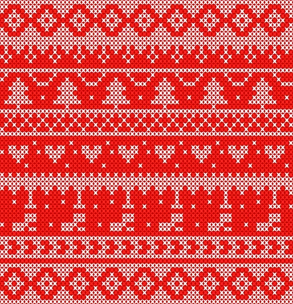 Белый Трикотаж Красном Фоне Рождественского События — стоковый вектор