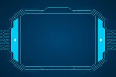 Mavi devre teknoloji arayüz hud arka plan tasarımı.