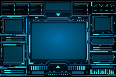 Control panel abstract Technology futuristic Interface hud on black background vector design. clipart