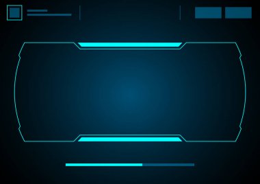 Vektör soyut teknoloji gelecek arayüzü hud oyun kontrol paneli tasarımı.