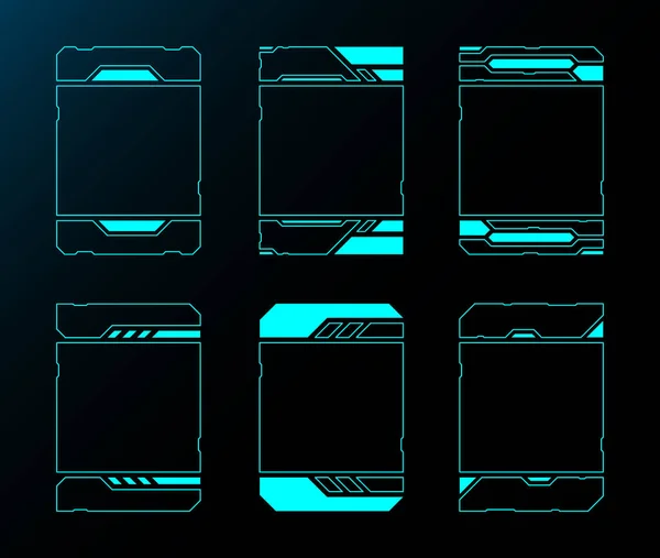 Frameset teknoloji gelecekteki arayüz hud kontrol paneli teknoloji vektör tasarımı.