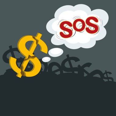 Bozuk Para SOS, vektör resim illüstrasyonu
