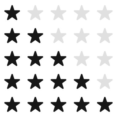 Beş yıldızlı düz simge. İzole illüstrasyon.