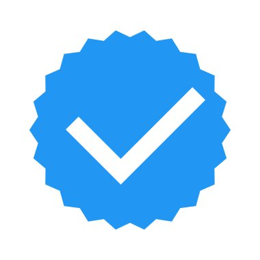 Mavi yassı simgeyi işaretle. Vektör izole edilmiş mavi işaretleme simgesi.