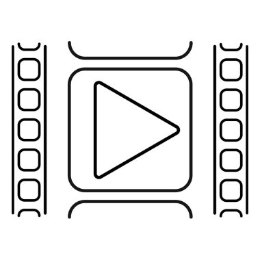 Film şeridi ikonu izole edildi. Film şeridi simgesi.