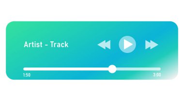 Müzik çalar vektörü simgeyi izole etti. Ses interfase düz çubuğu.
