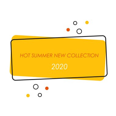 Sıcak yaz koleksiyon satışı geometrik vektör pankartı düz stil.