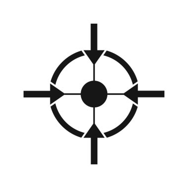 Soyut odak izole vektör simgesi. Basit ok simgesine sahip hedef.