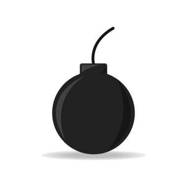 Bomba düz çizgi film vektör ikonu. Dinamit izole edilmiş çizim.