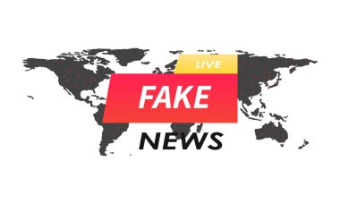 Sahte haber vektörü illüstrasyonu, teknoloji sahte haber geçmişi.