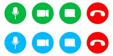 Video çağrı simgesi, vektör düz konferans arayüzü işareti.