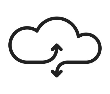 Bulut vektör simgesi, satır ok simgesi yükle ve indir.