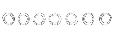 Circle loading line set in minimalistic style, vector upload and download template collection. clipart