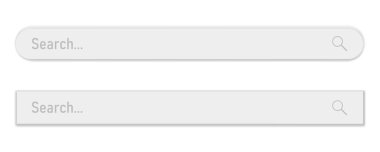 Şeffaf arkaplanda arama çubuğu, arama kutuları bağlantı simgesi.