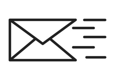 İleti vektör simgesi, posta harfi satır simgesi gönder.