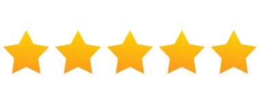 Beş yıldızlı müşteri ikonu. Vektör izole illüstrasyonu.