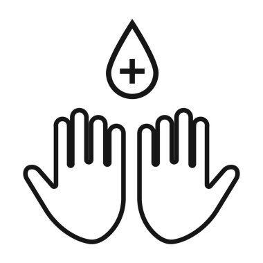 Dezenfeksiyon el ikonu. El vektörü simgesi için hijyen antiseptiği.