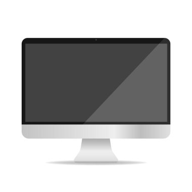 Bilgisayar gerçekçi monitör modeli. Vektör pc şablonu çizimi.