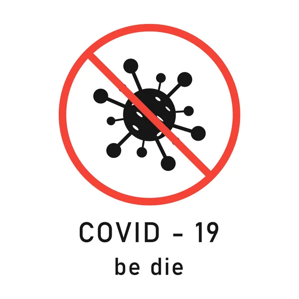 Ikona Wektora Koronawirusa Stop Wirus Korony Prosta Ilustracja — Wektor stockowy