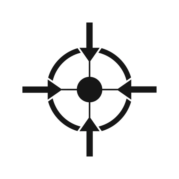 Icono Vector Aislado Enfoque Abstracto Objetivo Con Flecha Icono Simple — Archivo Imágenes Vectoriales